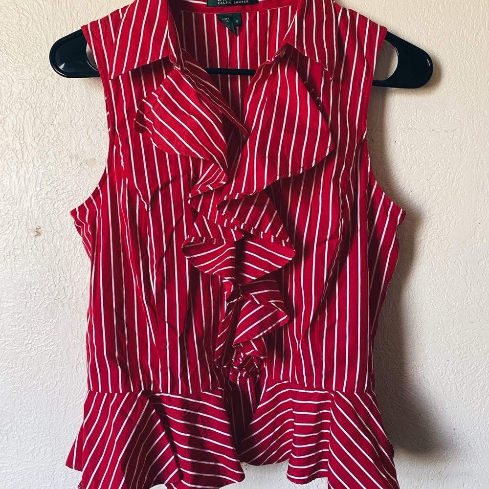 ralph lauren stripped blouse